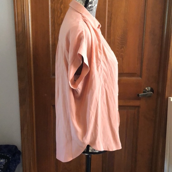 Madewell peach button-down cap-sleeve shirt - Picture 4 of 10